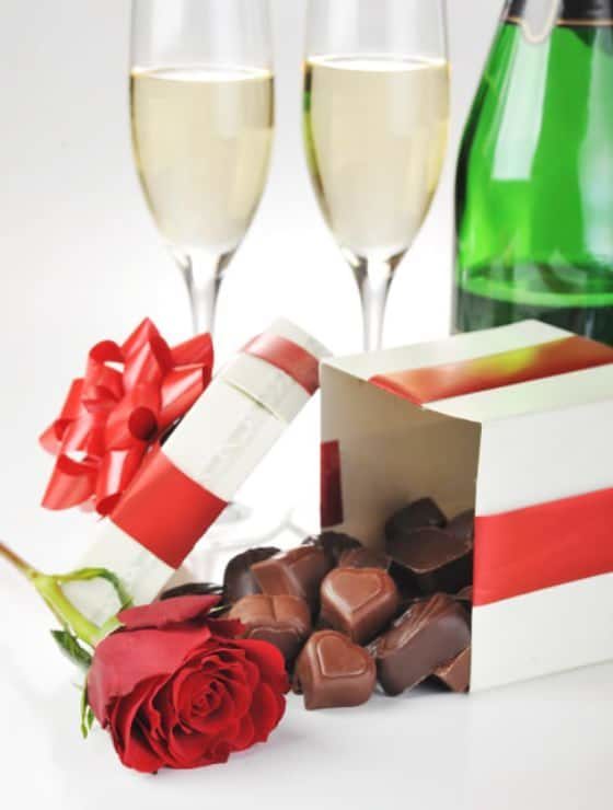 champagne and chocolates